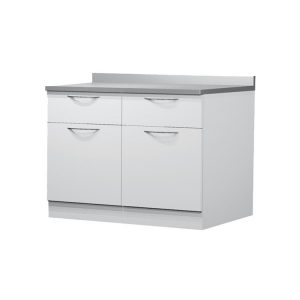 CONJUNTO MOBILIARIO AUXILIAR METALICO ZILFOR, SOBRE ACERO INOX