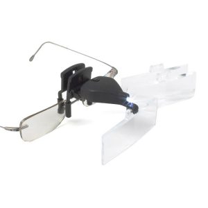 LUPAS BINOCULARES CON PINZA 3 LENTES 1,5x- 2,5x - 3,5x LUZ LED