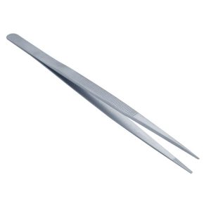 PINZAS ACERO INOX RECTAS 16 cm CON RANURAS INTERIOR